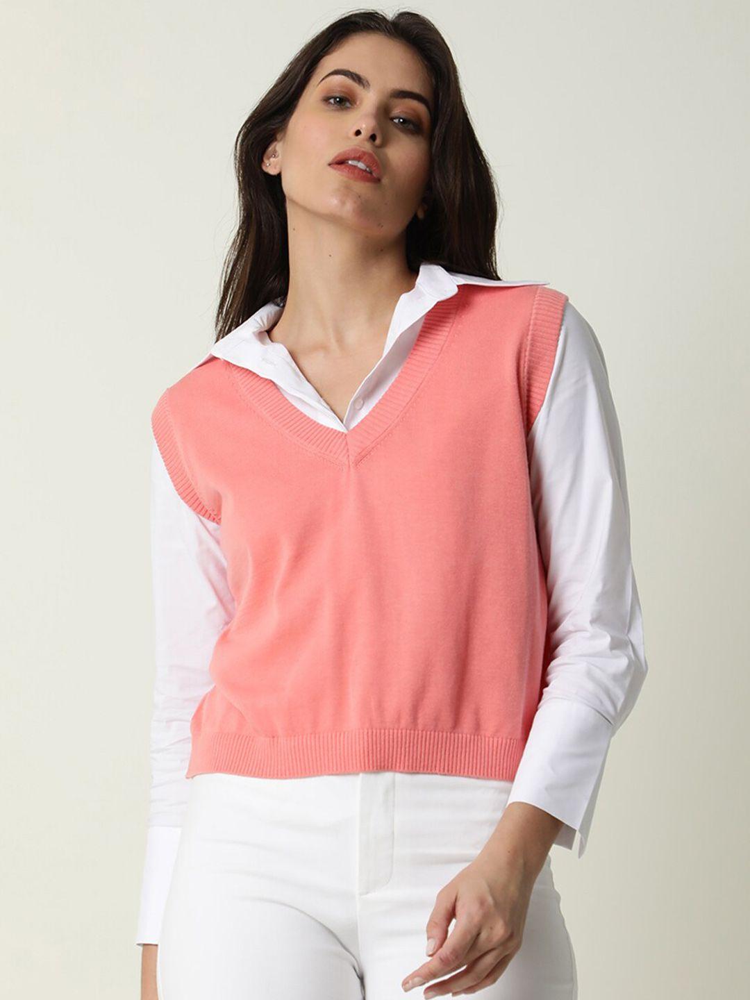 rareism women pink sweater vest