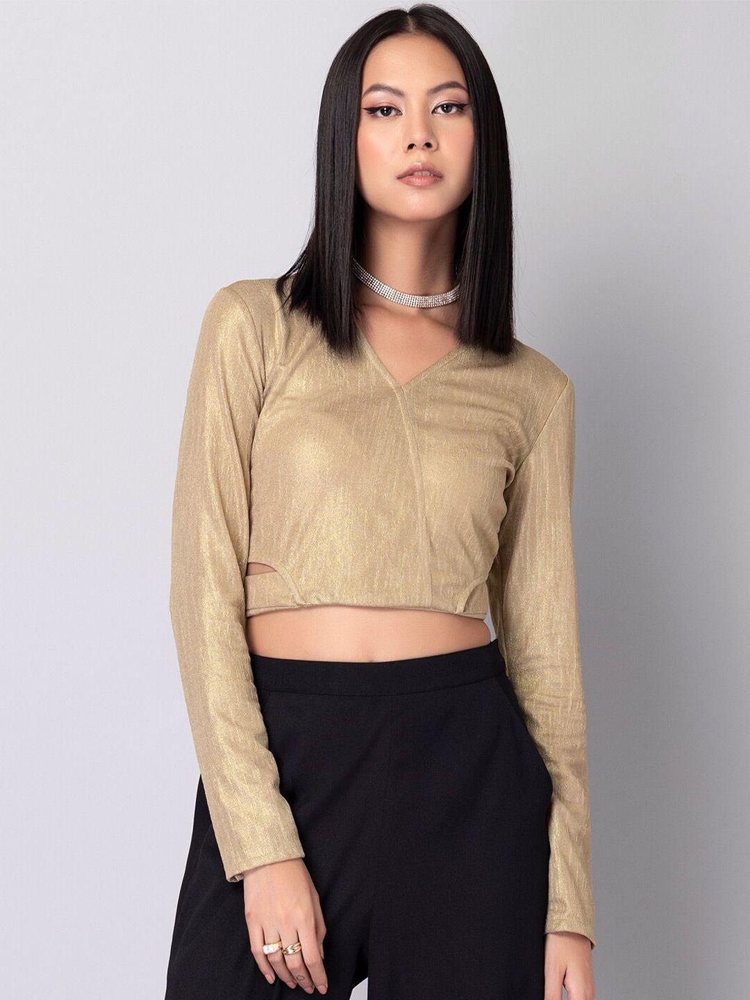 faballey women gold crop top