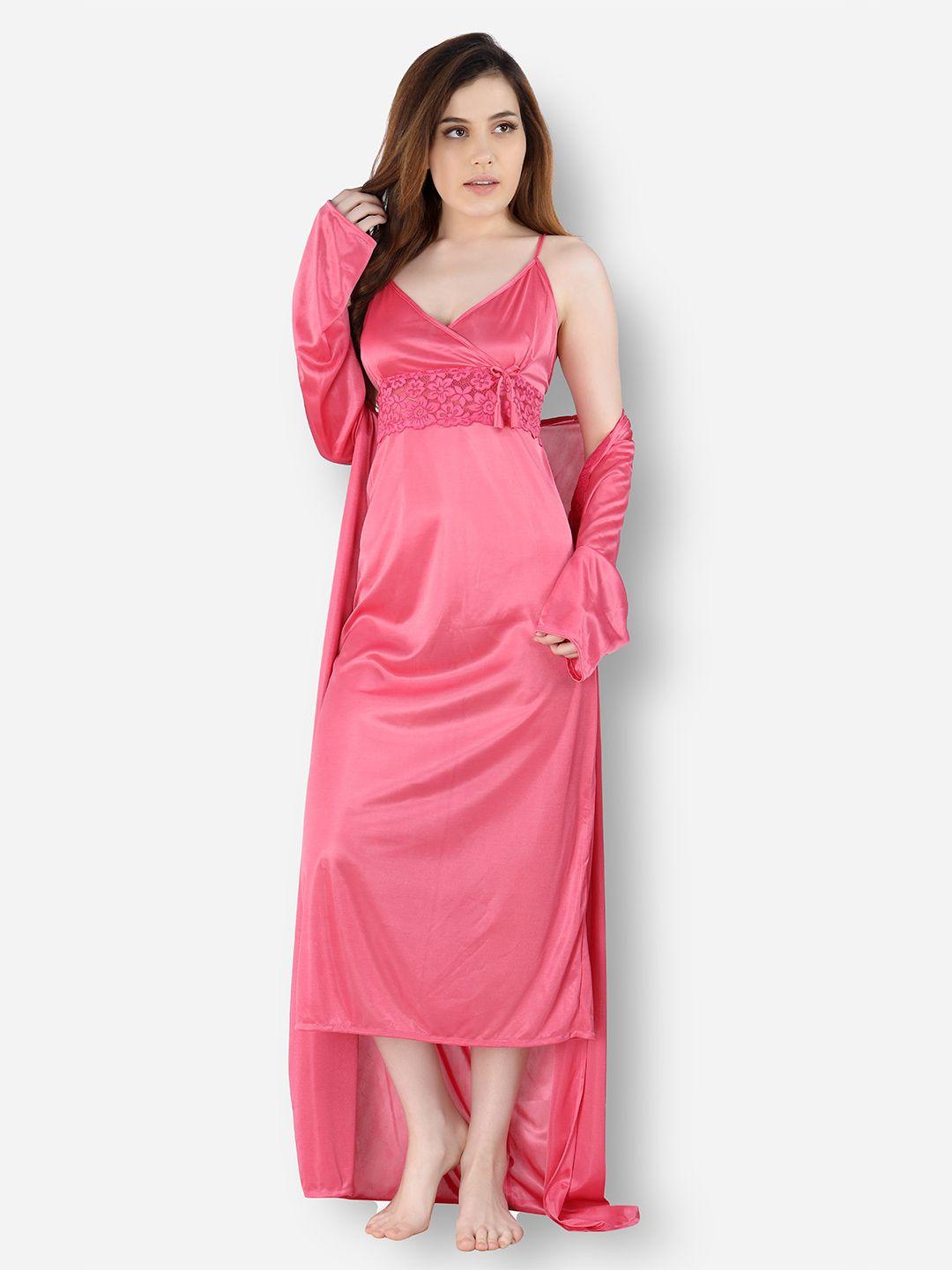 romaisa pink maxi nightdress