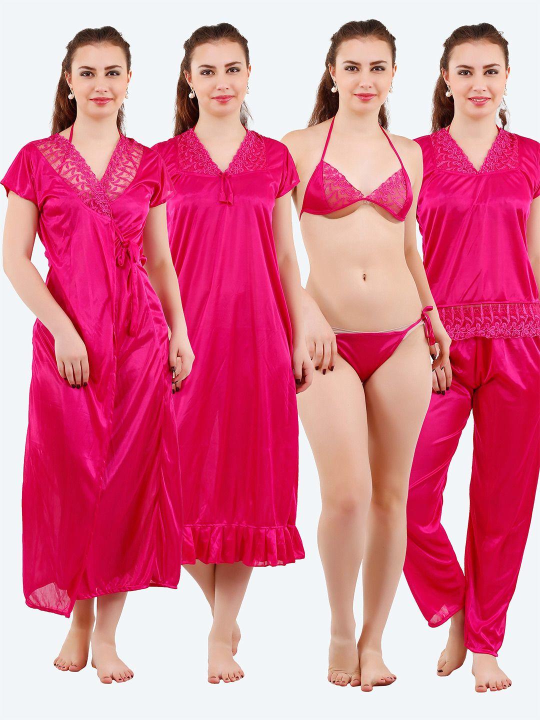 romaisa red set of 6 maxi nightdress