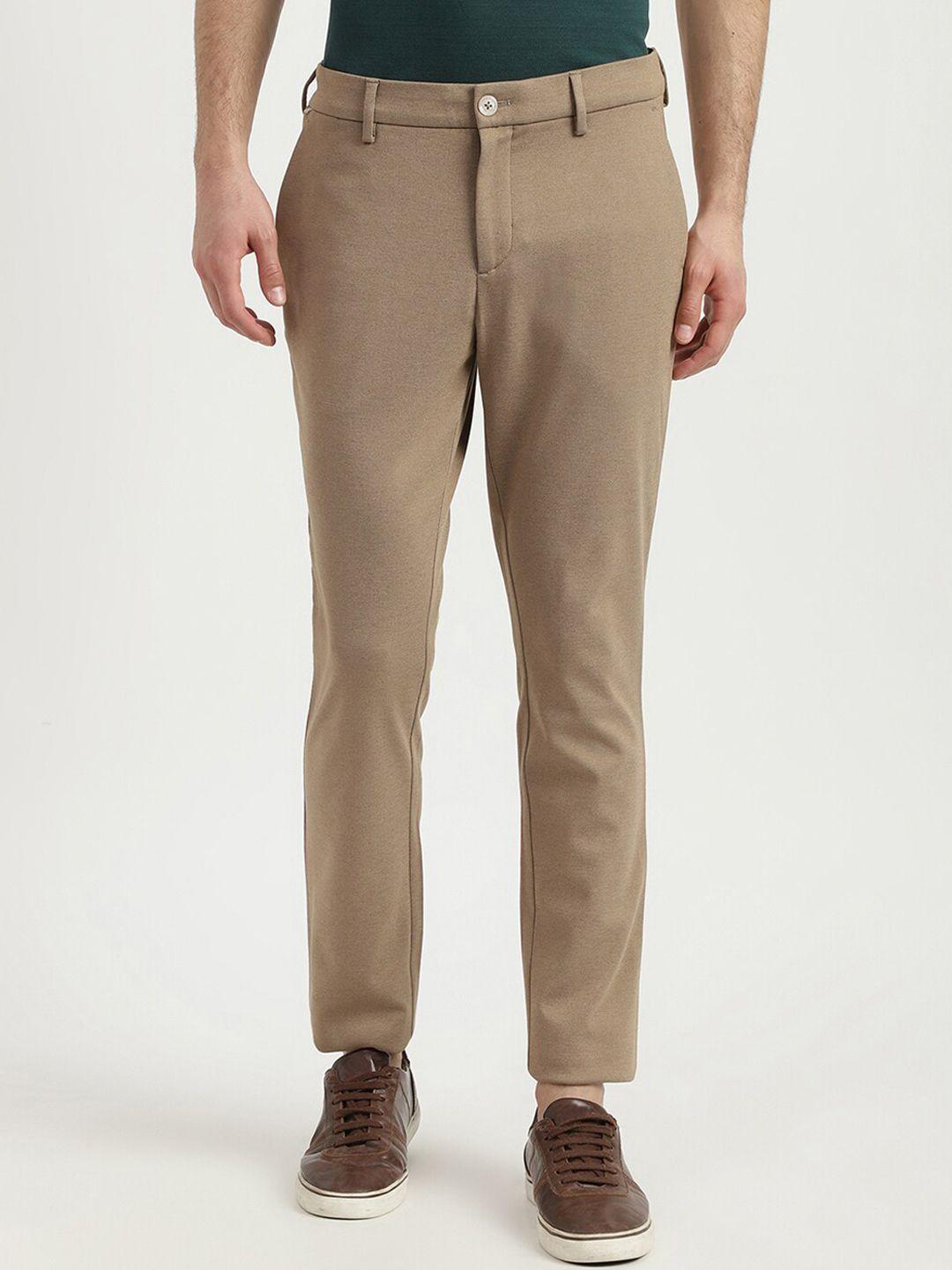 united colors of benetton men brown slim fit trousers