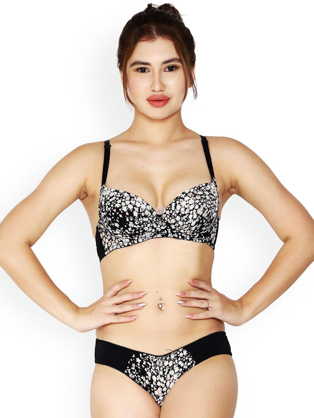 brachy women black printed lingerie set bca_fpwset1-32a