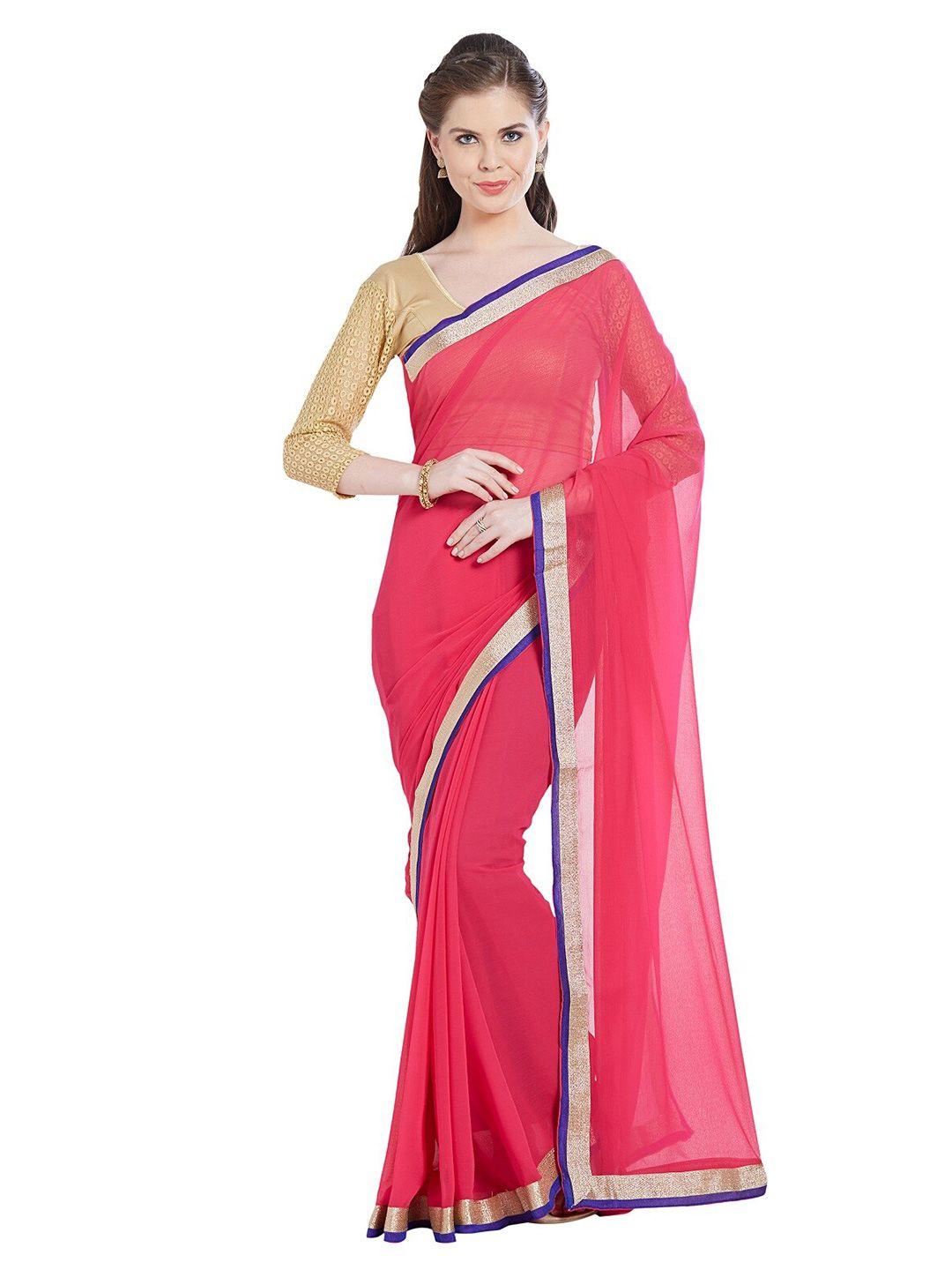 florence pink & blue saree