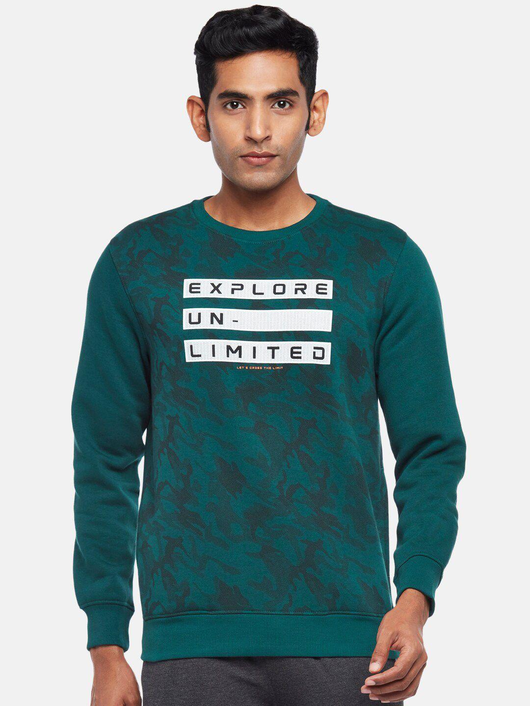 ajile by pantaloons men green printed sweatshirt