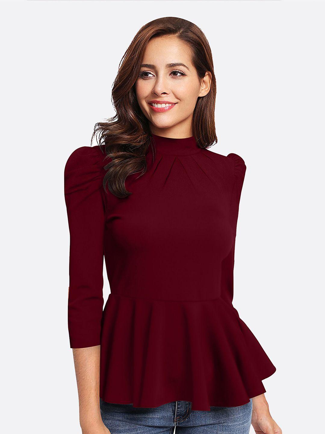 london belly maroon peplum top