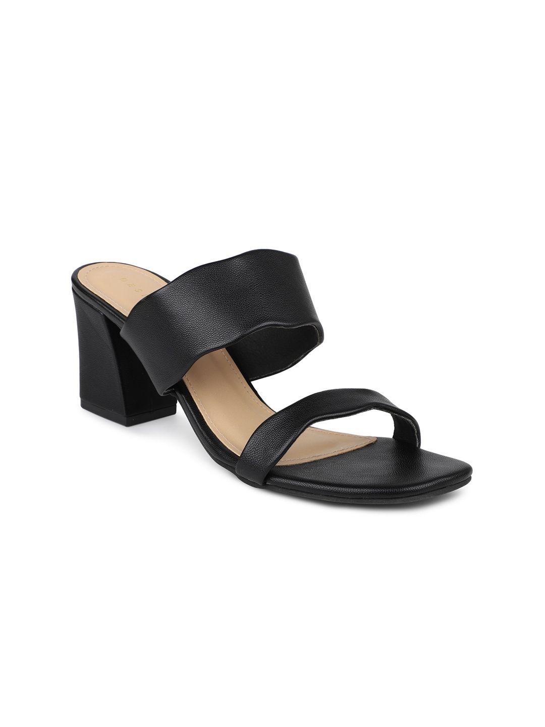 design crew black block sandals