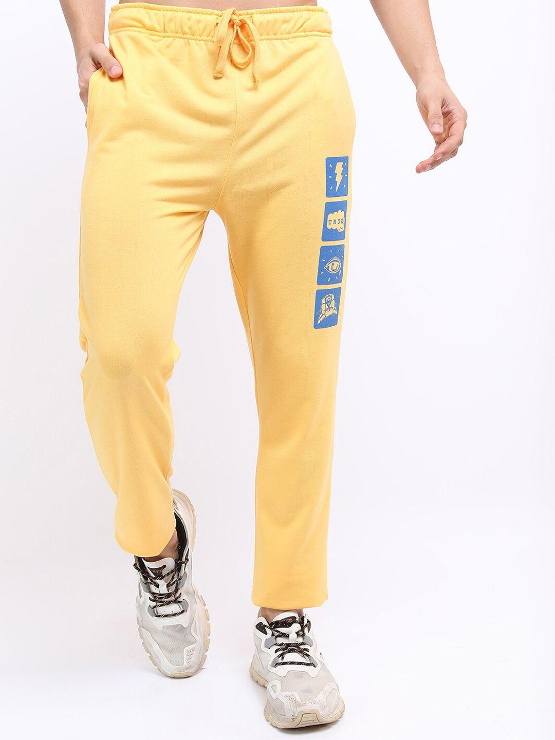 highlander men yellow printed track pants