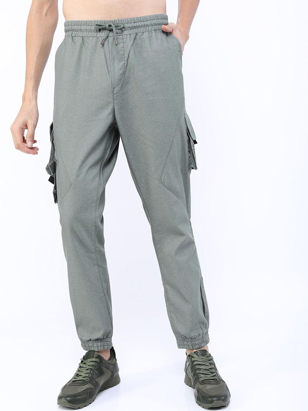 ketch men grey printed jogger trouser