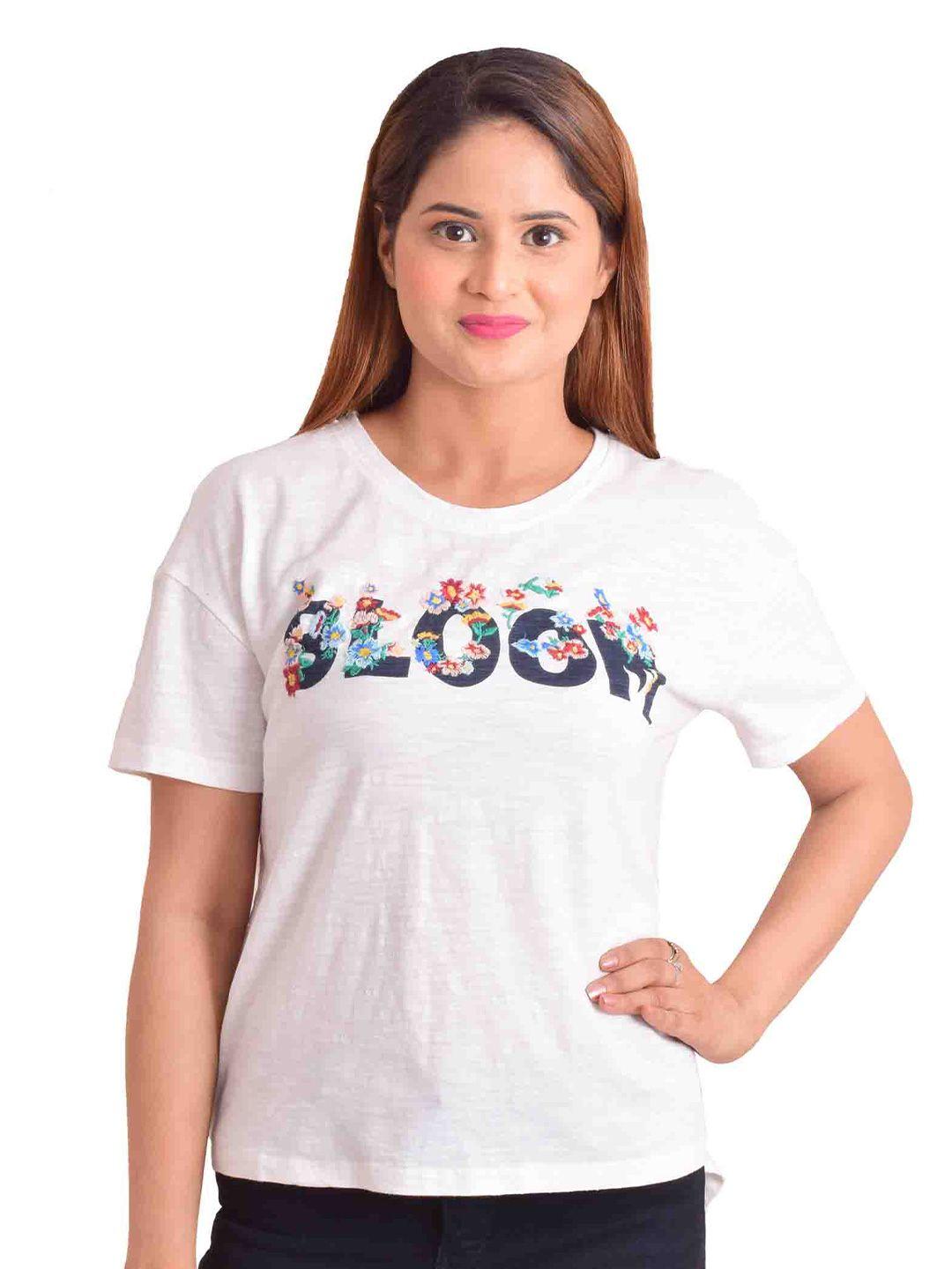 nuevosdamas women white solid typography top