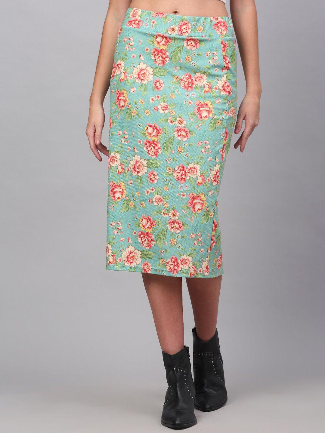 neudis women floral printed pencil midi skirt