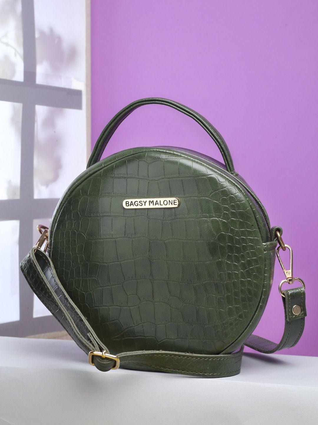 bagsy malone olive green pu oversized structured handheld bag with applique