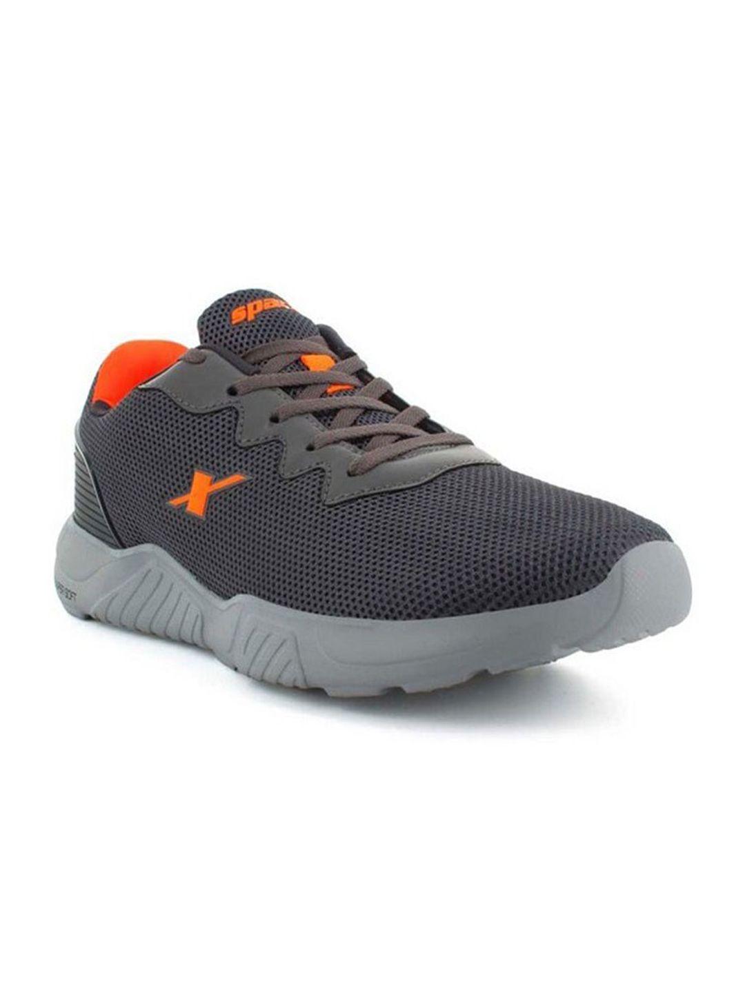 sparx men grey mesh running non-marking shoes