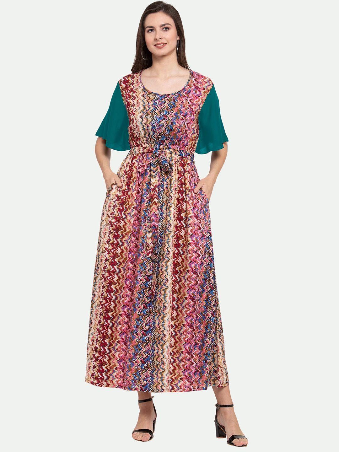 patrorna women printed a-line maxi dress