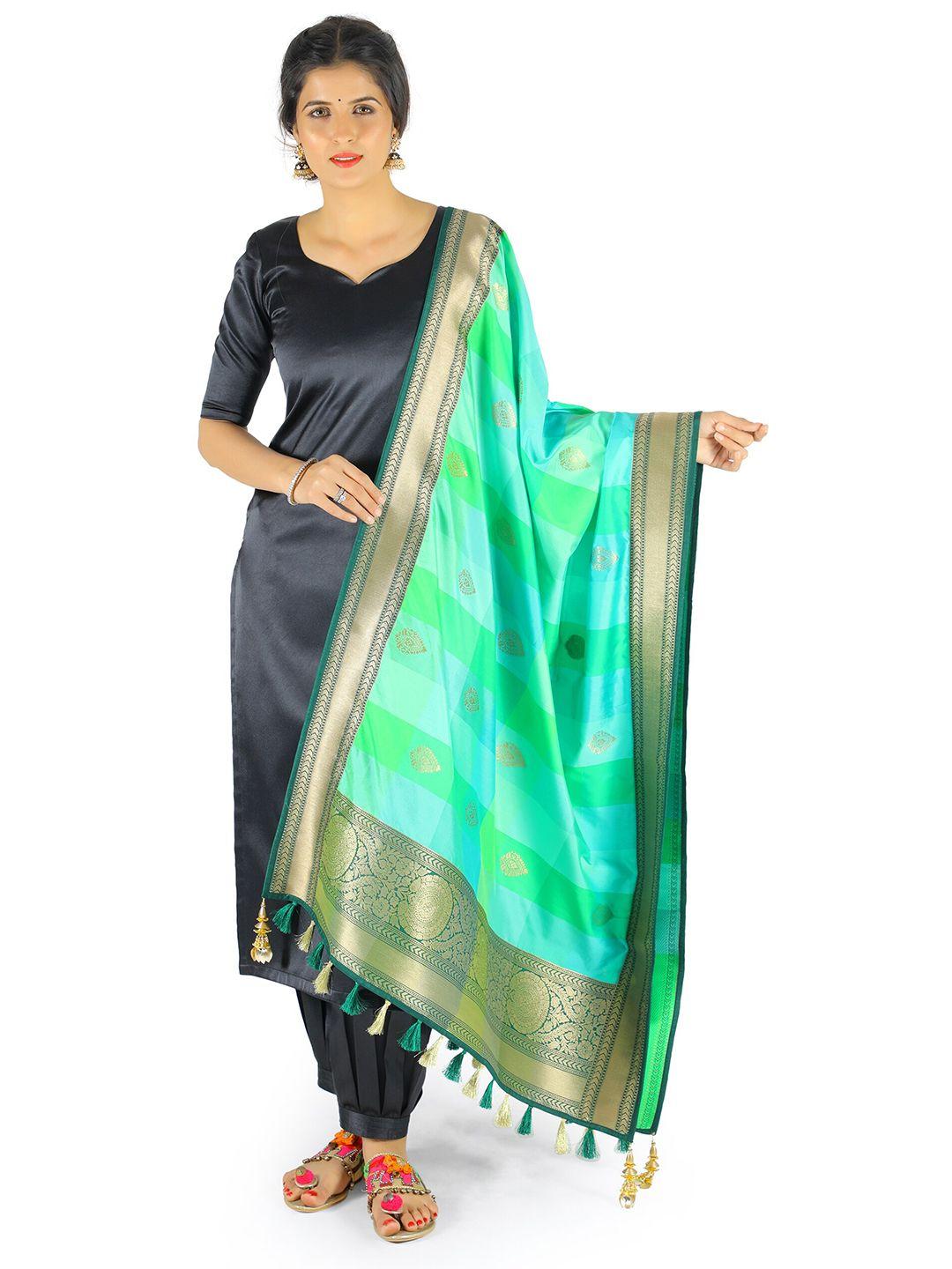 panchhi ethnic motifs woven design dupatta with zari