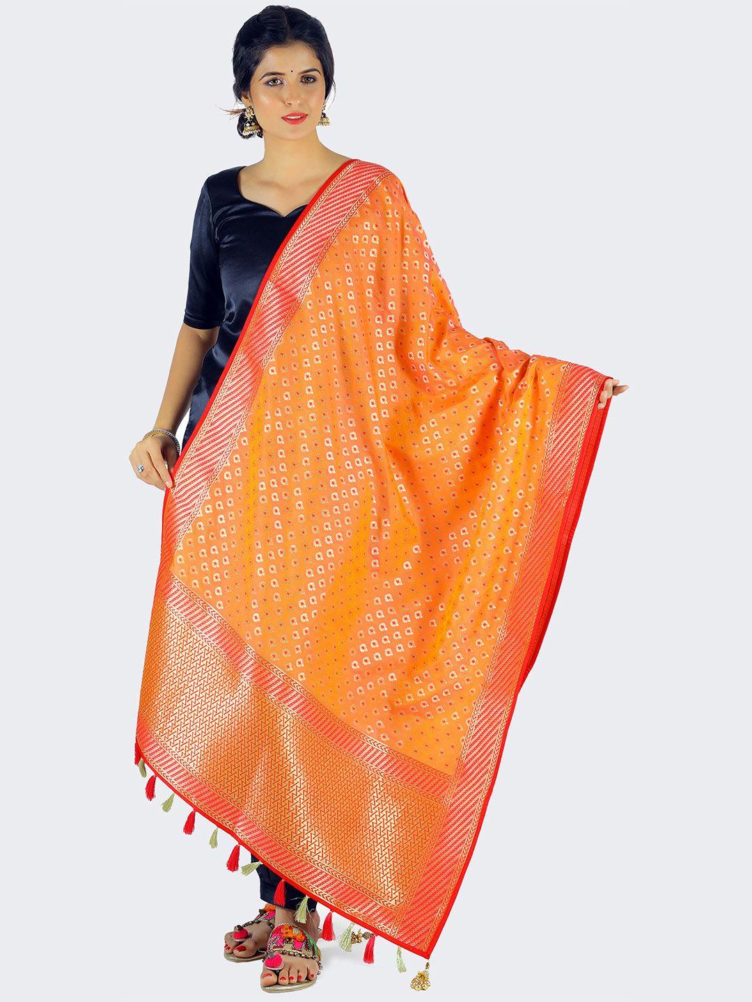 panchhi ethnic motifs woven design dupatta with zari