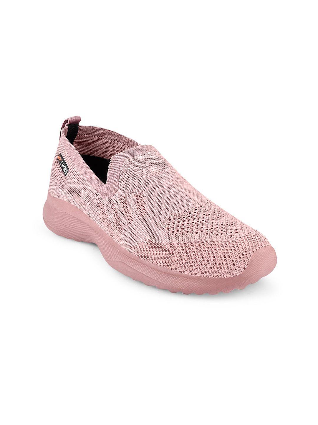 campus women peach-coloured mesh running shoes