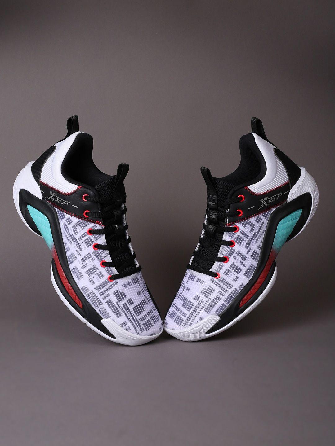 xtep men white textile basketball shoes