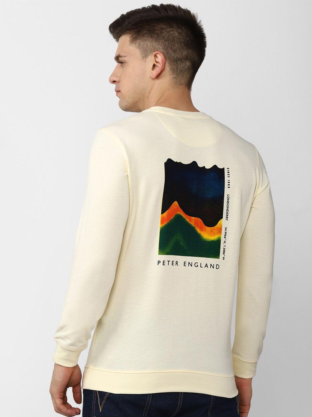 peter england casuals men graphic printed sweatshirt