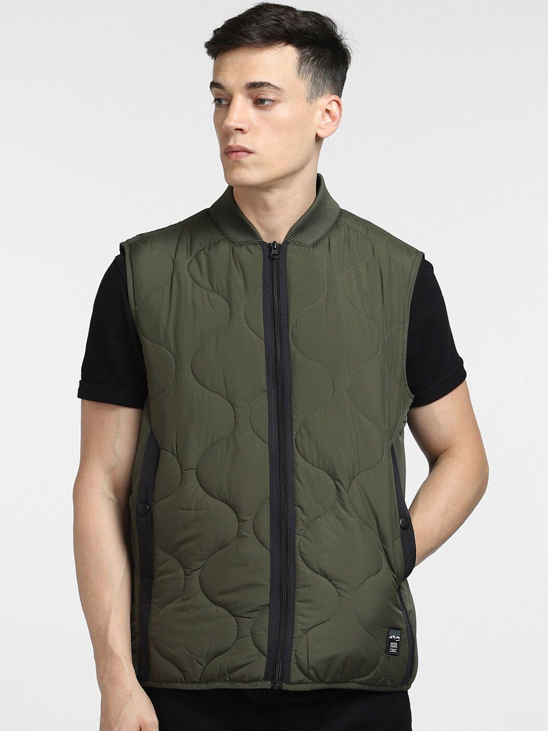 jack & jones men green sporty jacket