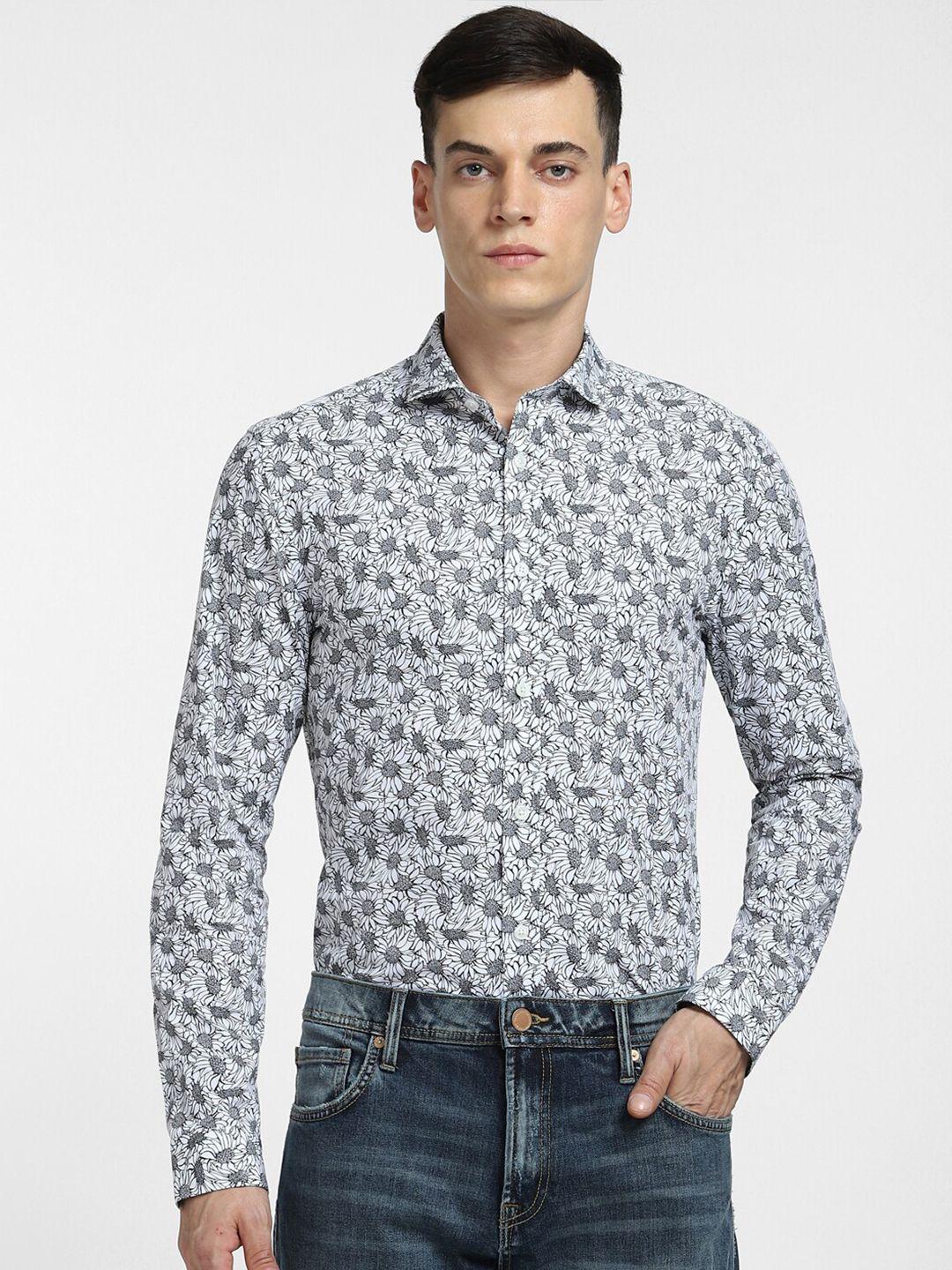 jack & jones men slim fit printed cotton casual shirt