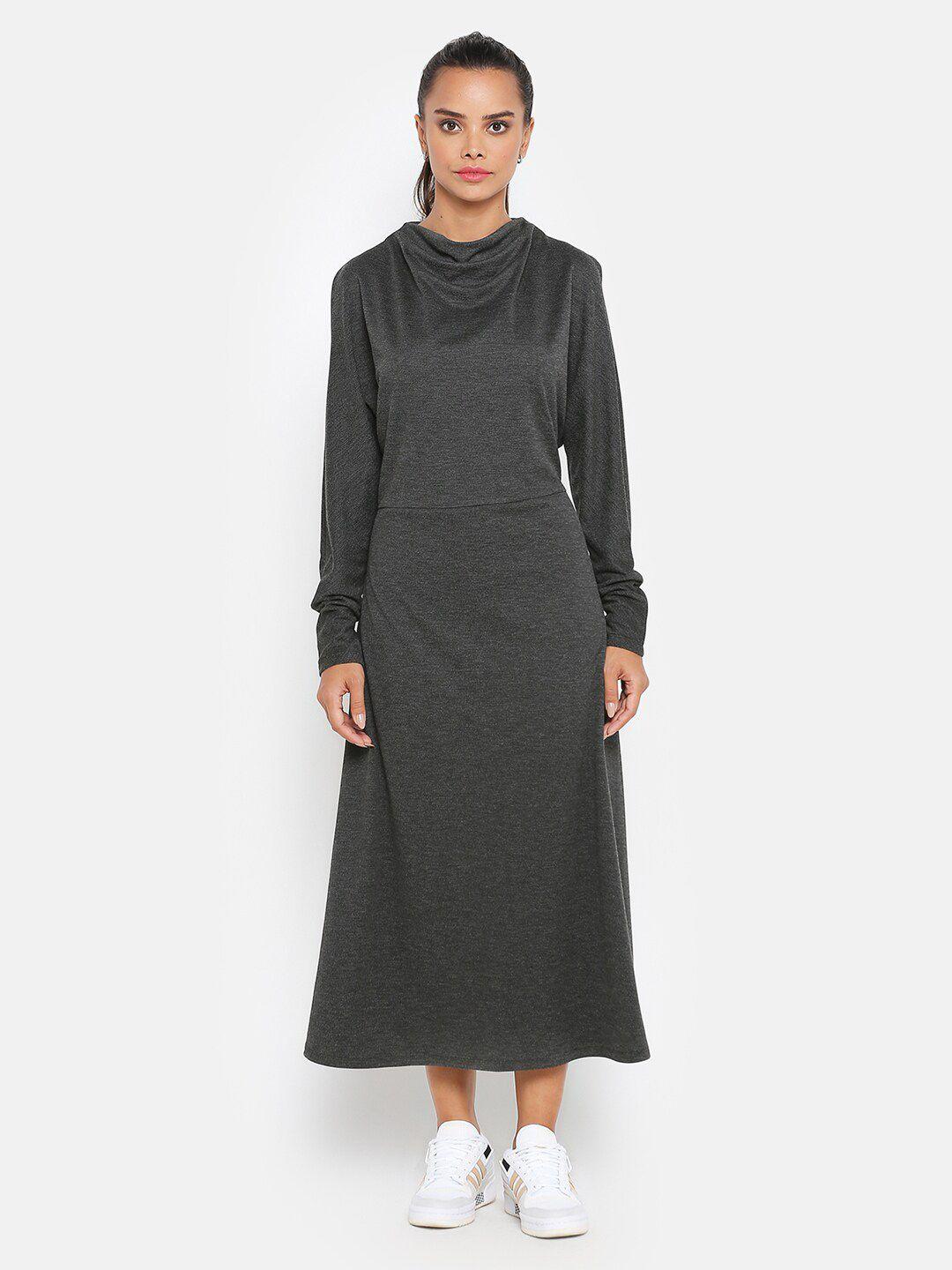 office & you women cowl neck a-line midi dress