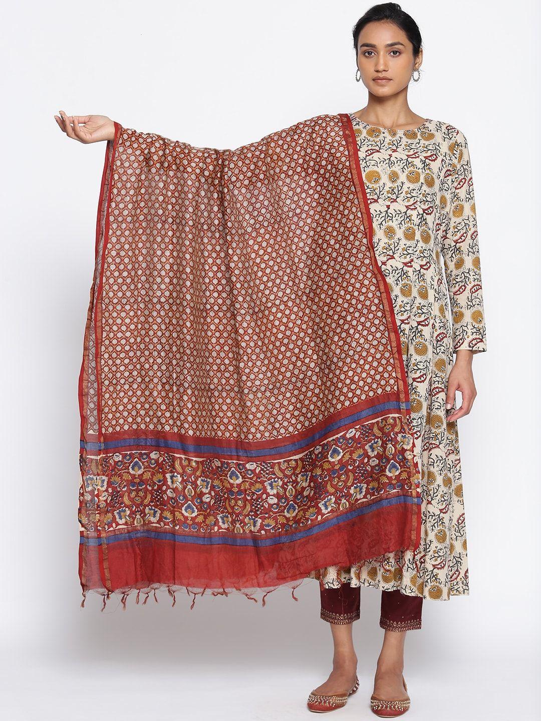 w the folksong collection printed pure cotton dupatta