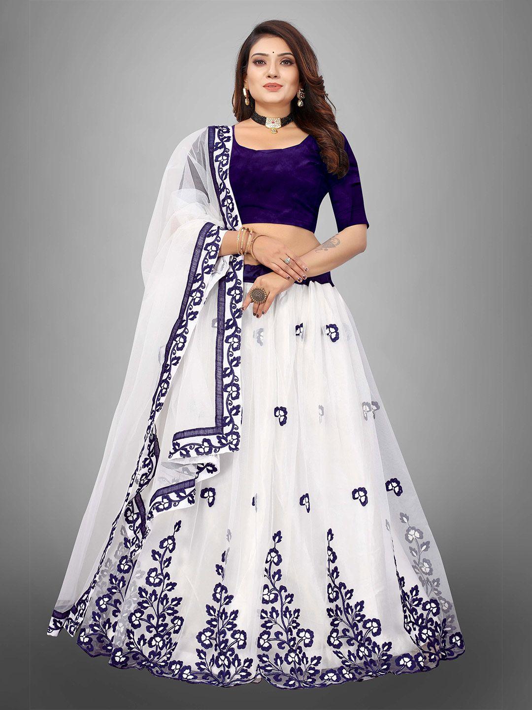 jsitaliya embroidered semi-stitched lehenga & unstitched blouse with dupatta