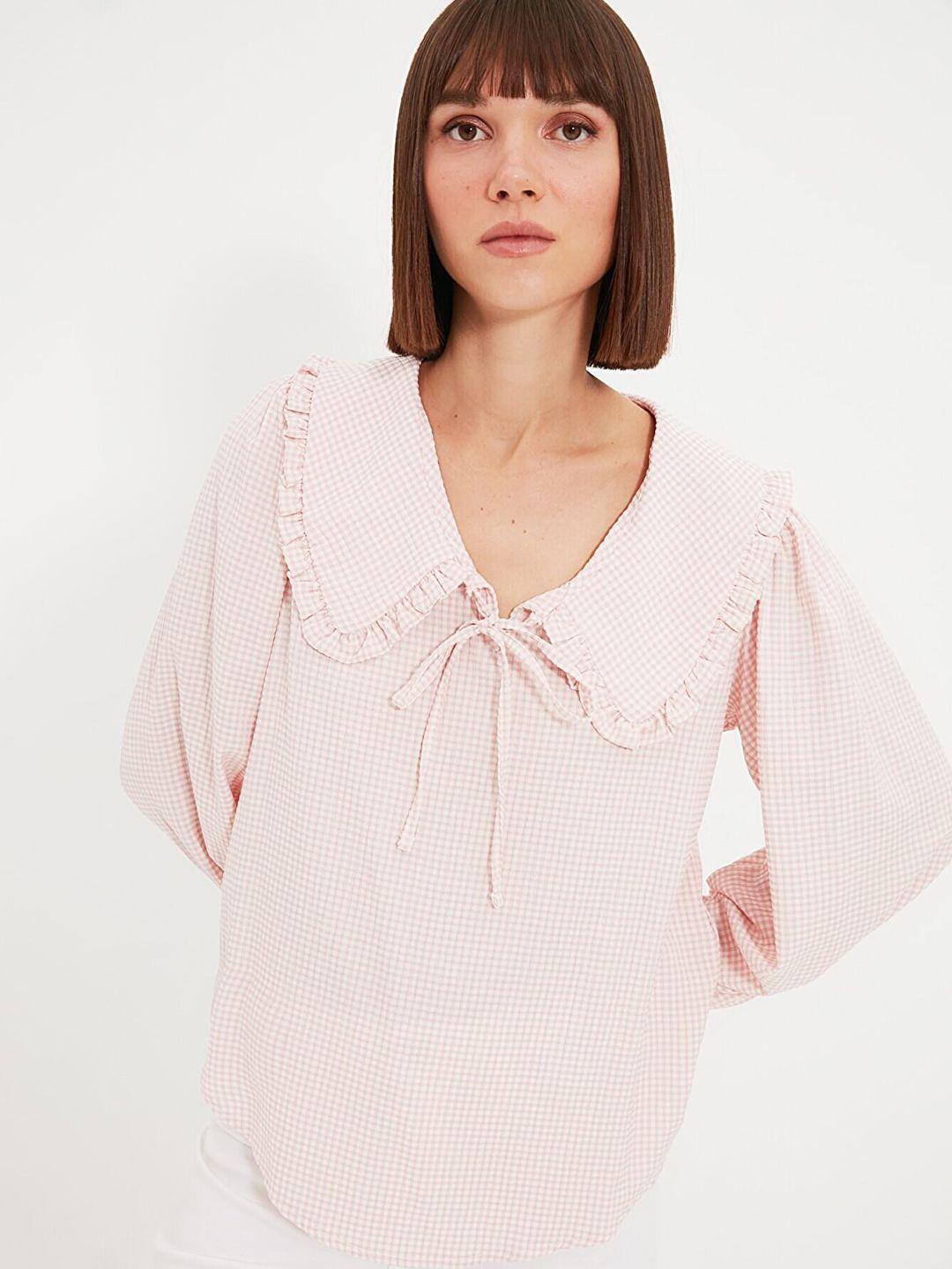 trendyol pink striped top