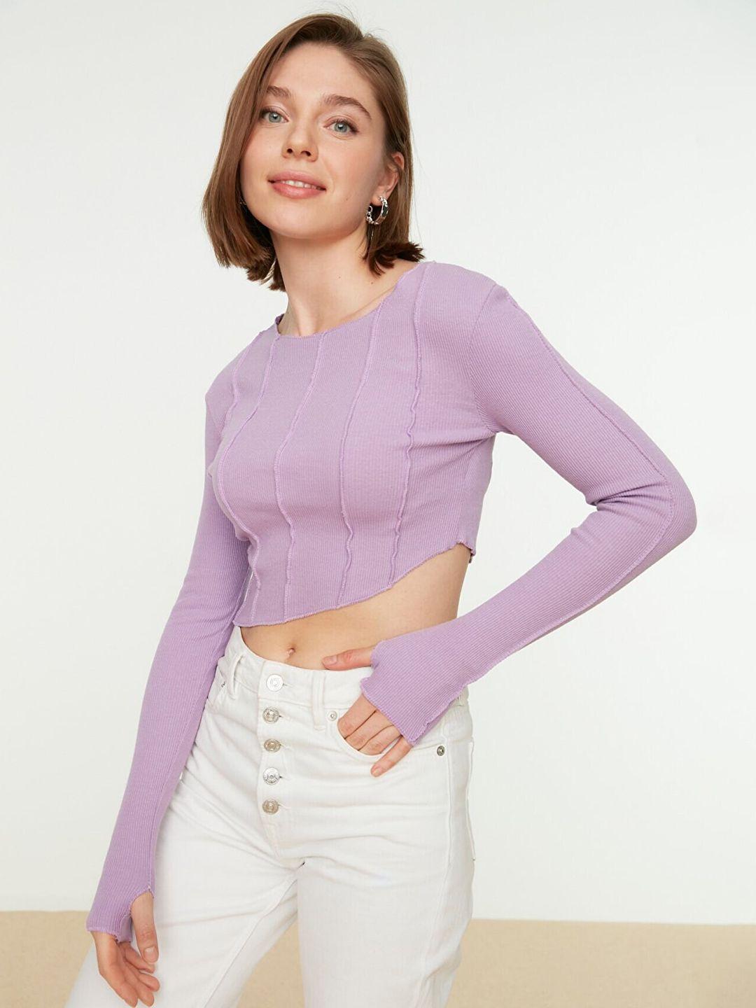 trendyol women violet wrap top