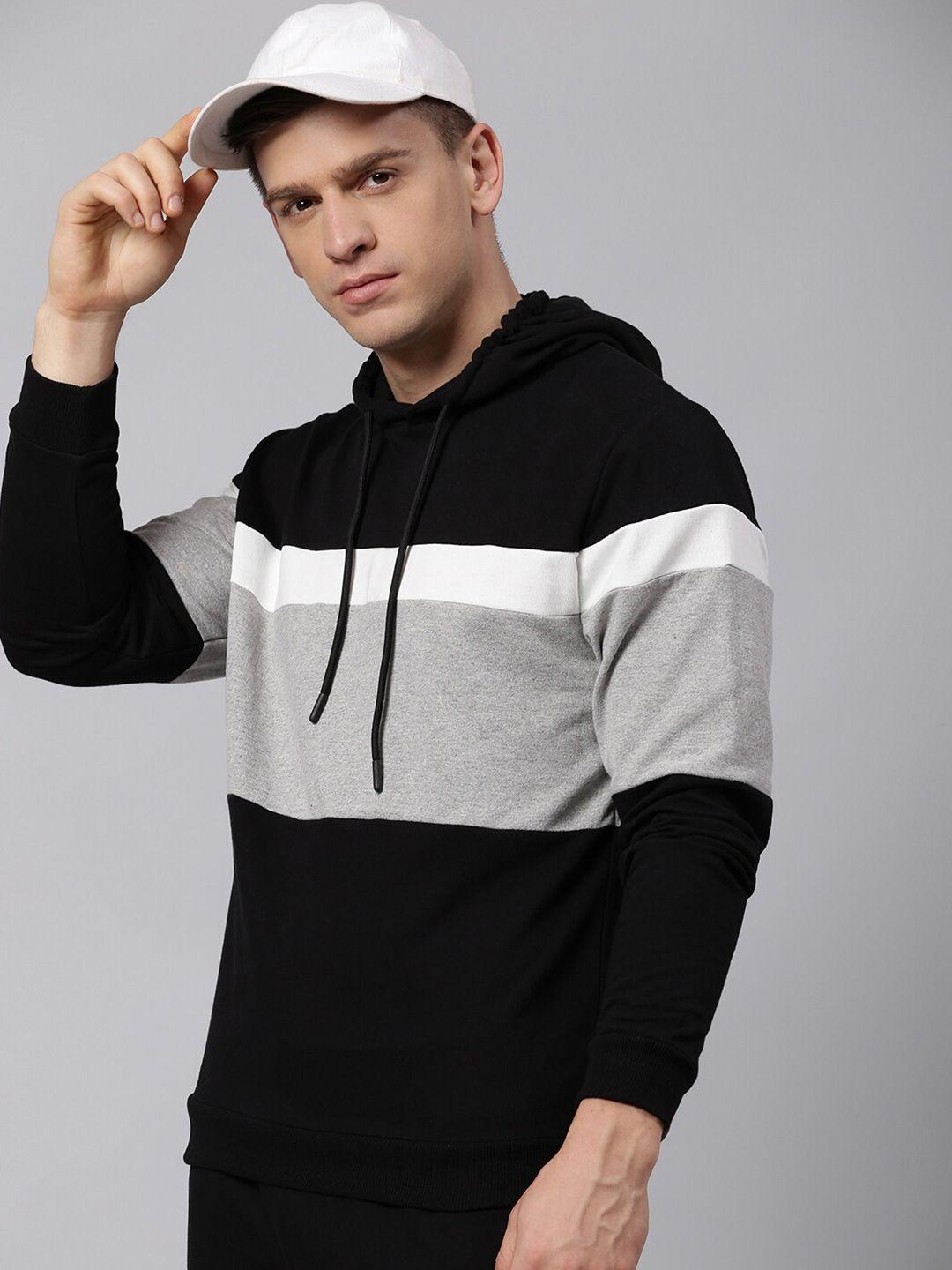 dennis lingo men colourblocked hooded sweatshirt