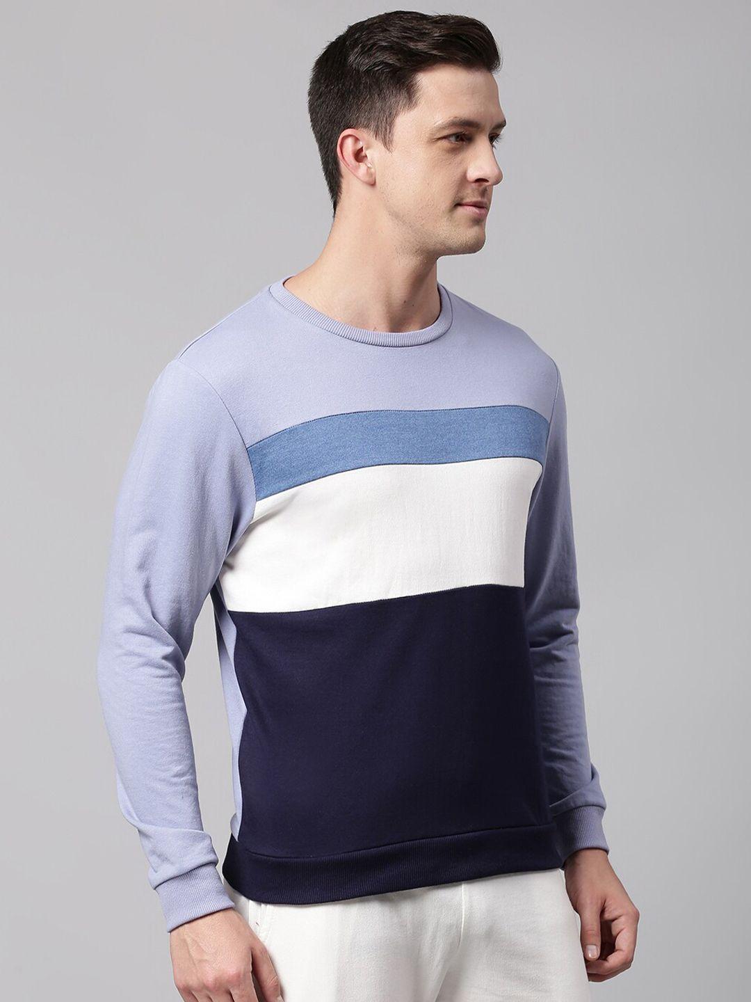 dennis lingo men colourblocked cotton sweatshirt