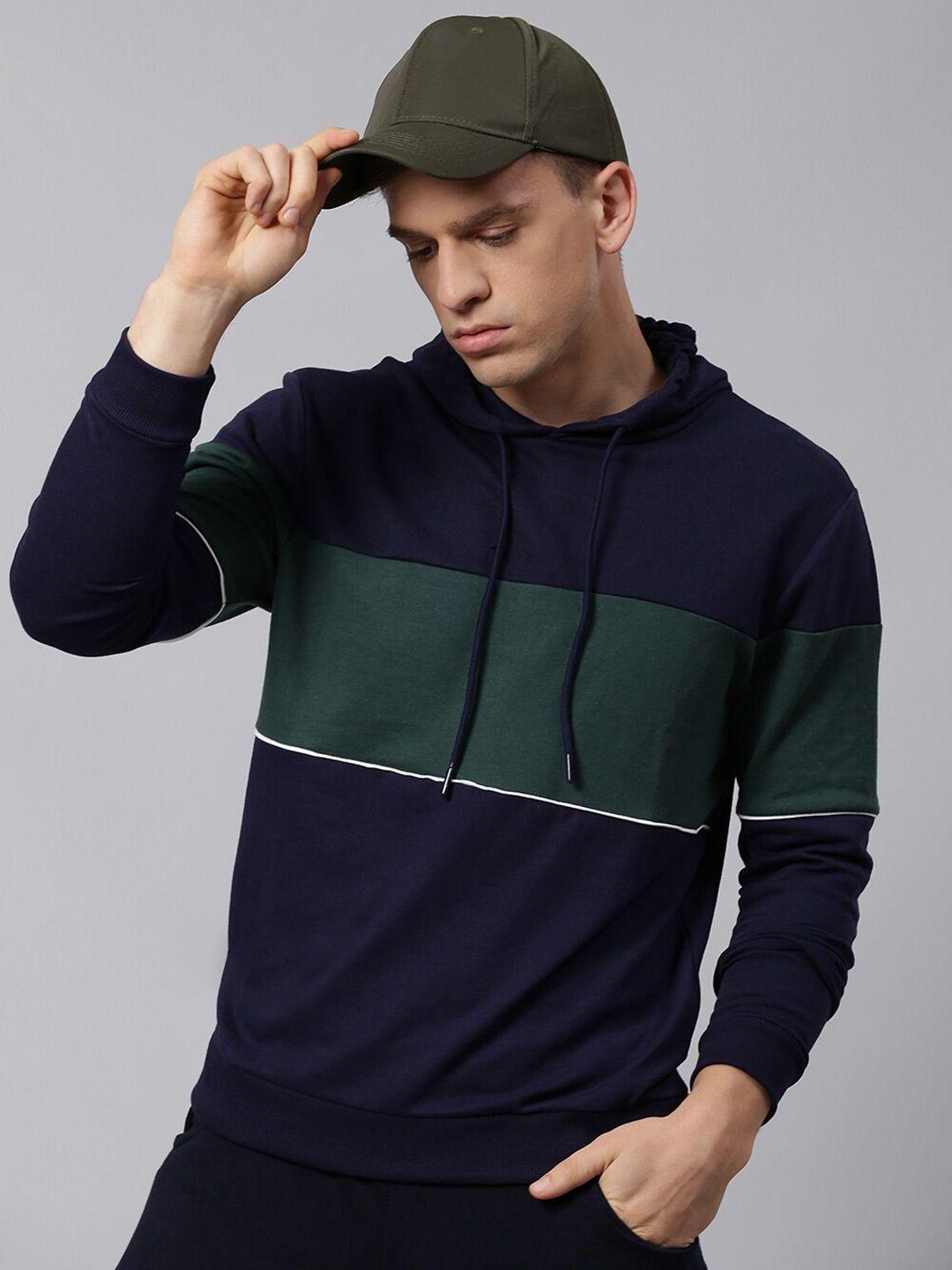 dennis lingo men colourblocked hooded sweatshirt