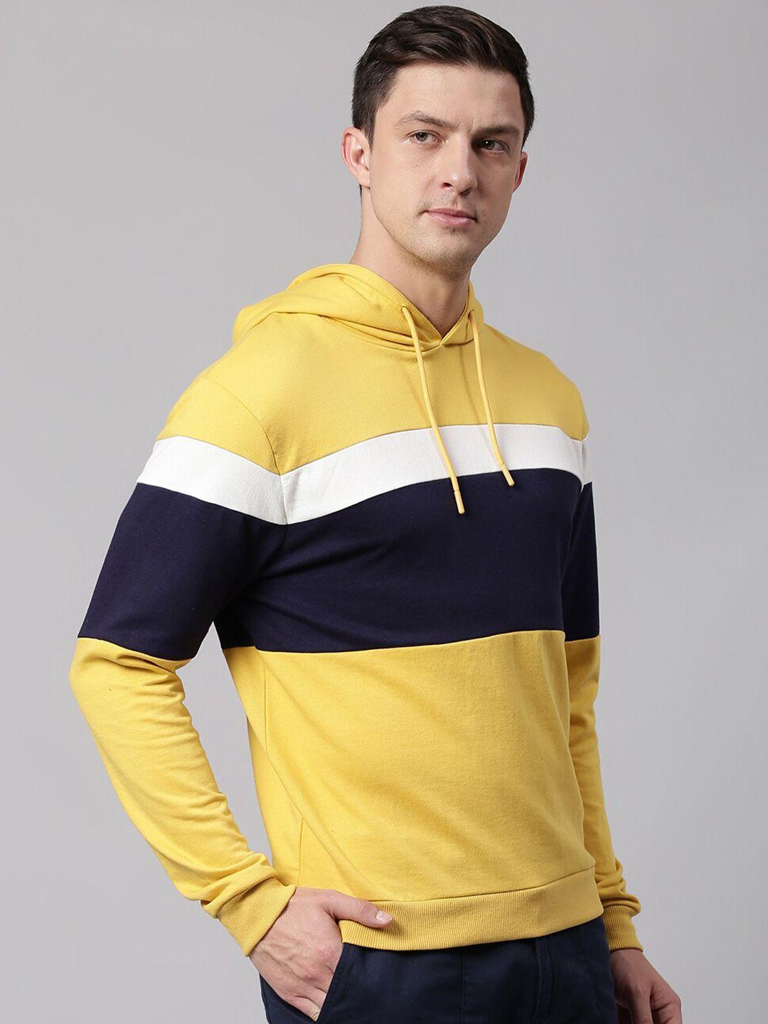 dennis lingo men colourblocked hooded sweatshirt