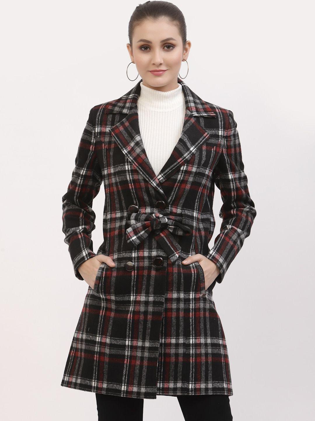 juelle women checks longline overcoat