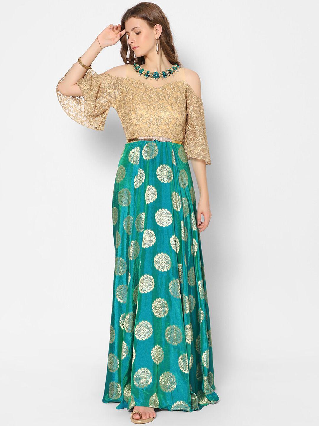 kiya women embroidered maxi long ethnic dress