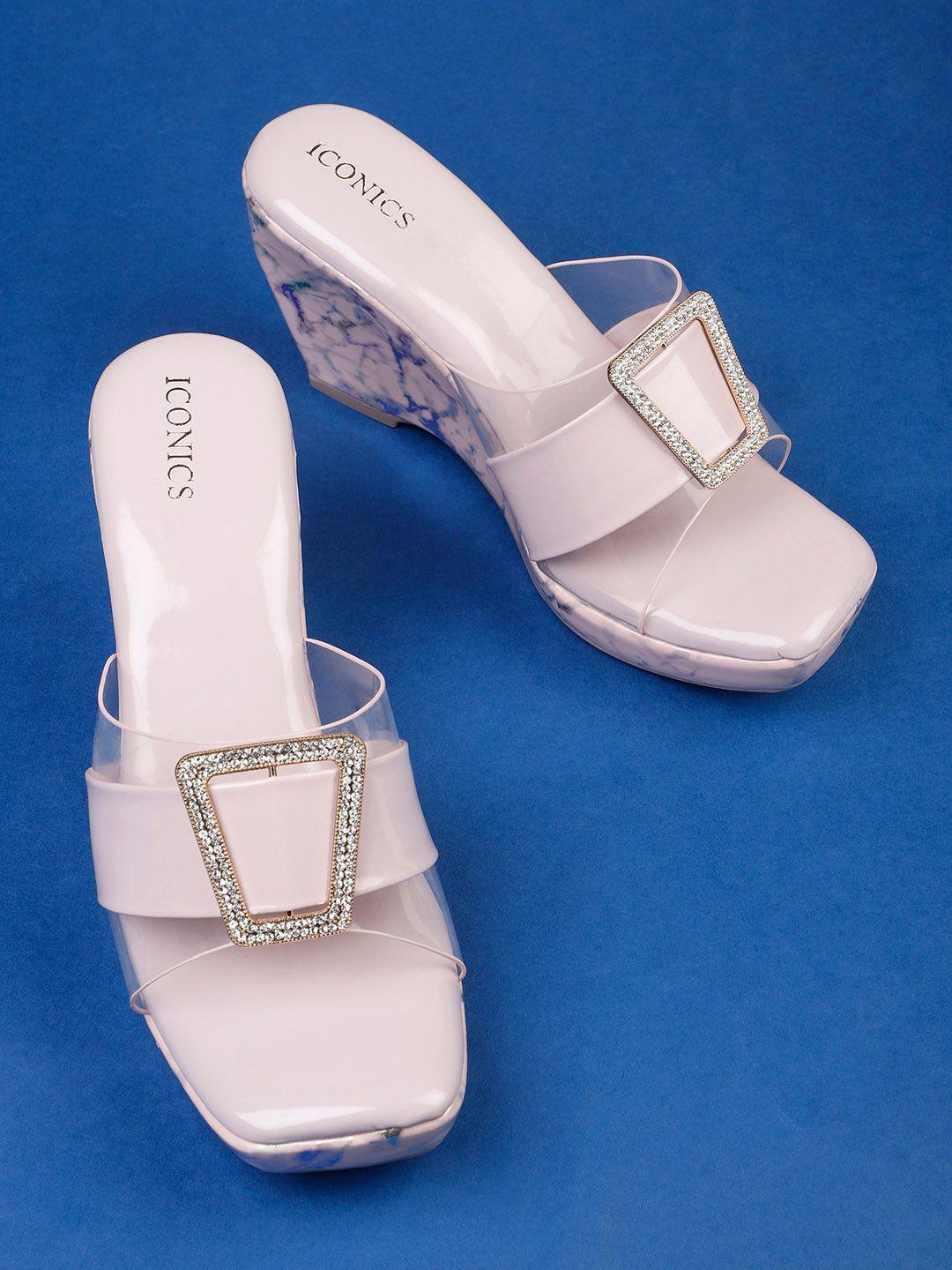 iconics embellished wedge sandals