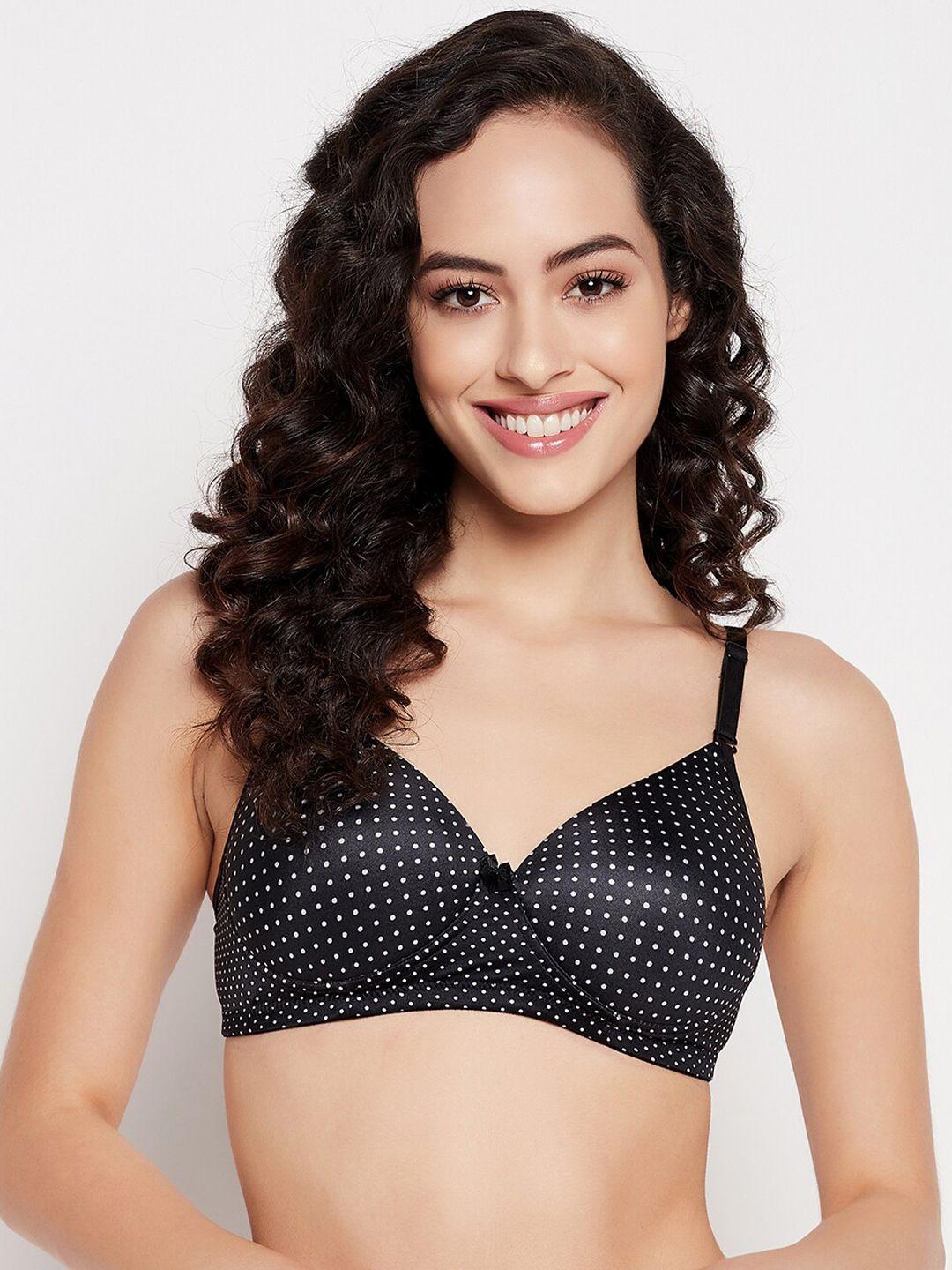 clovia women polka printed lightly padded bra