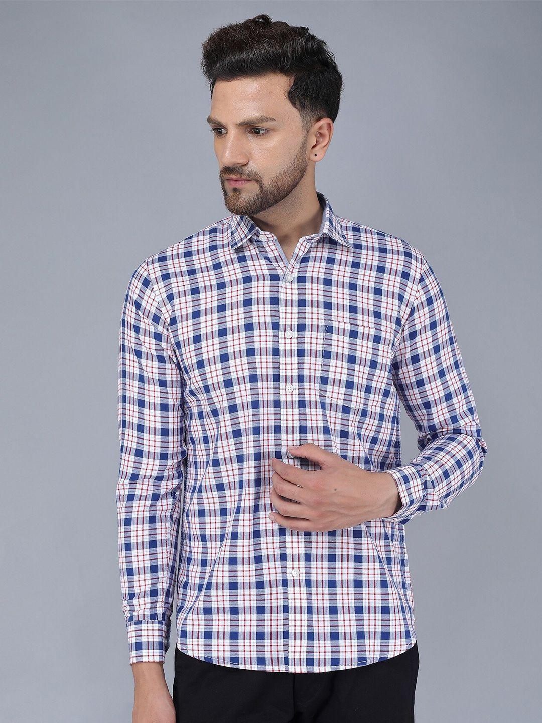 tqs men gingham checked casual shirt