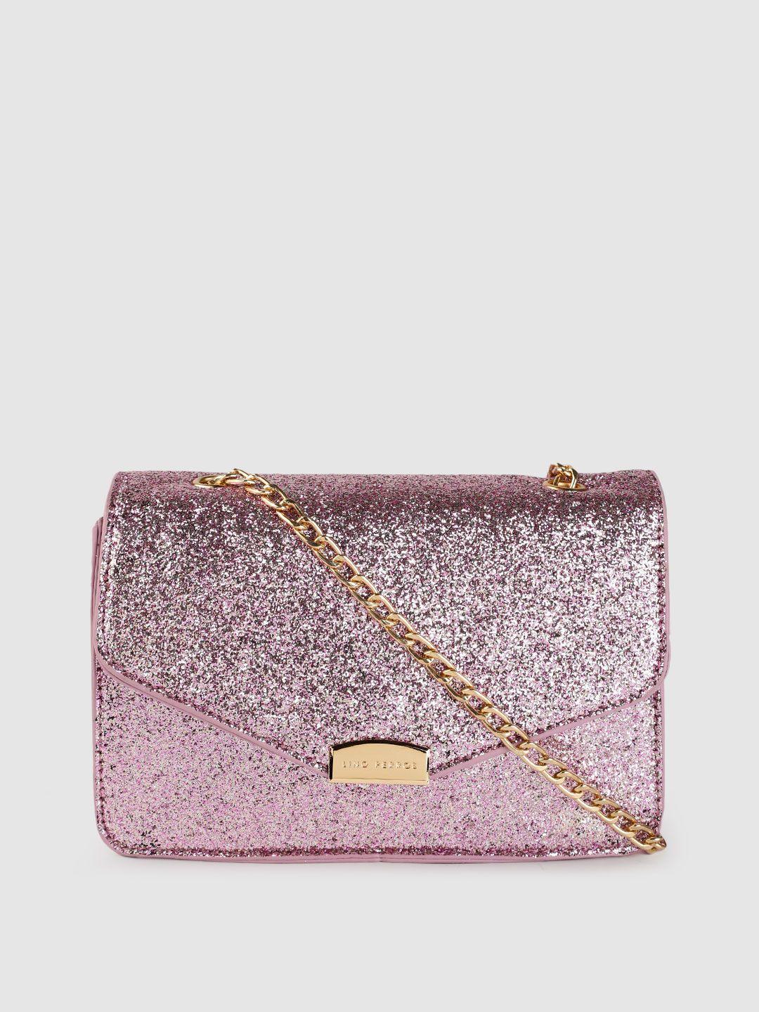 lino perros women lavender shimmery structured sling bag