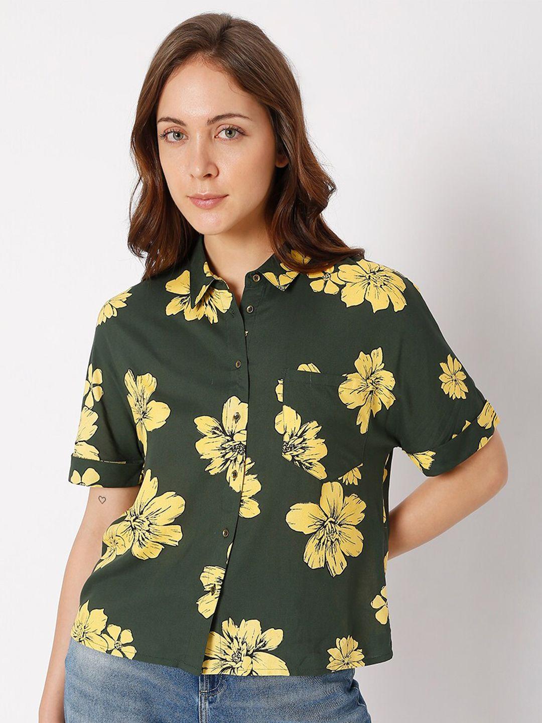 vero moda women floral printed casual shirt