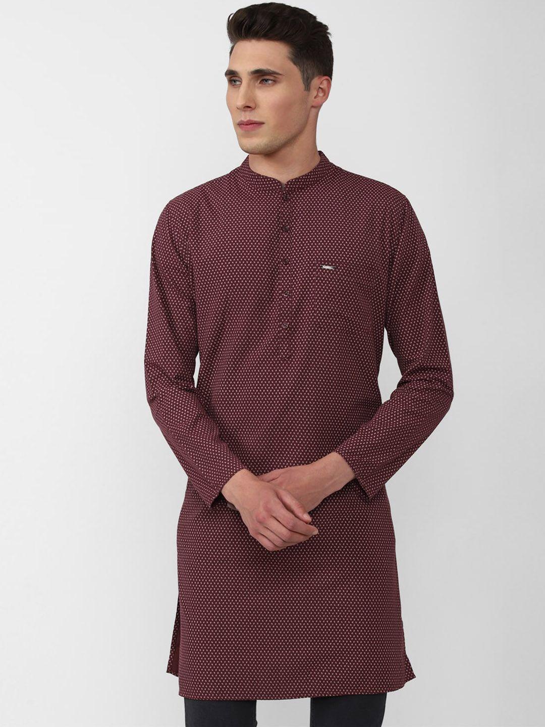 peter england men maroon kurta