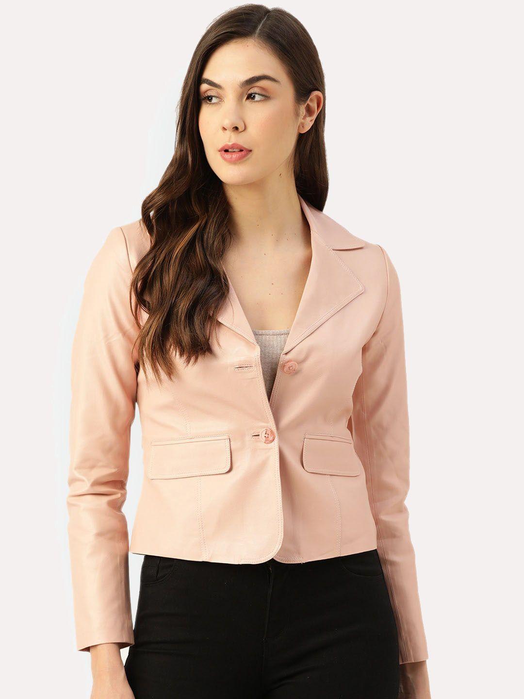 leather retail women  crop outdoor tailored jacket