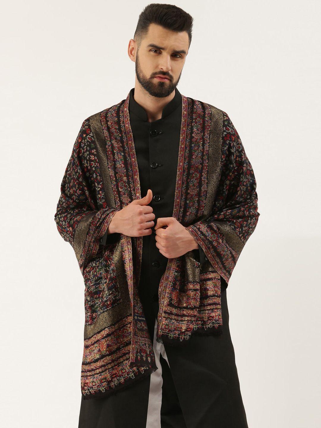 pashmoda men woven design zari shawl