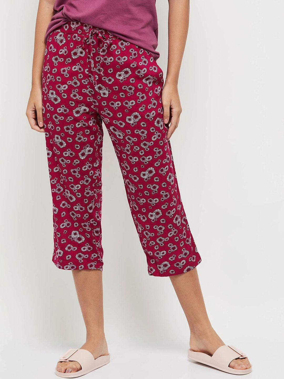 max women floral printed lounge capris