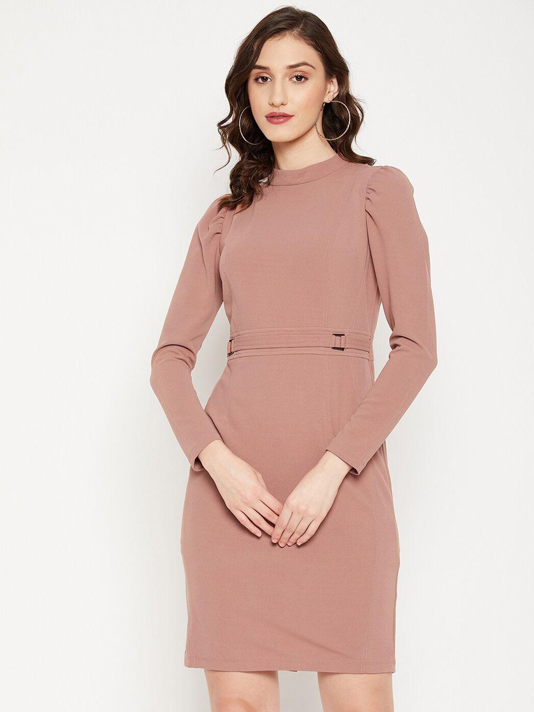 madame peach-coloured sheath dress