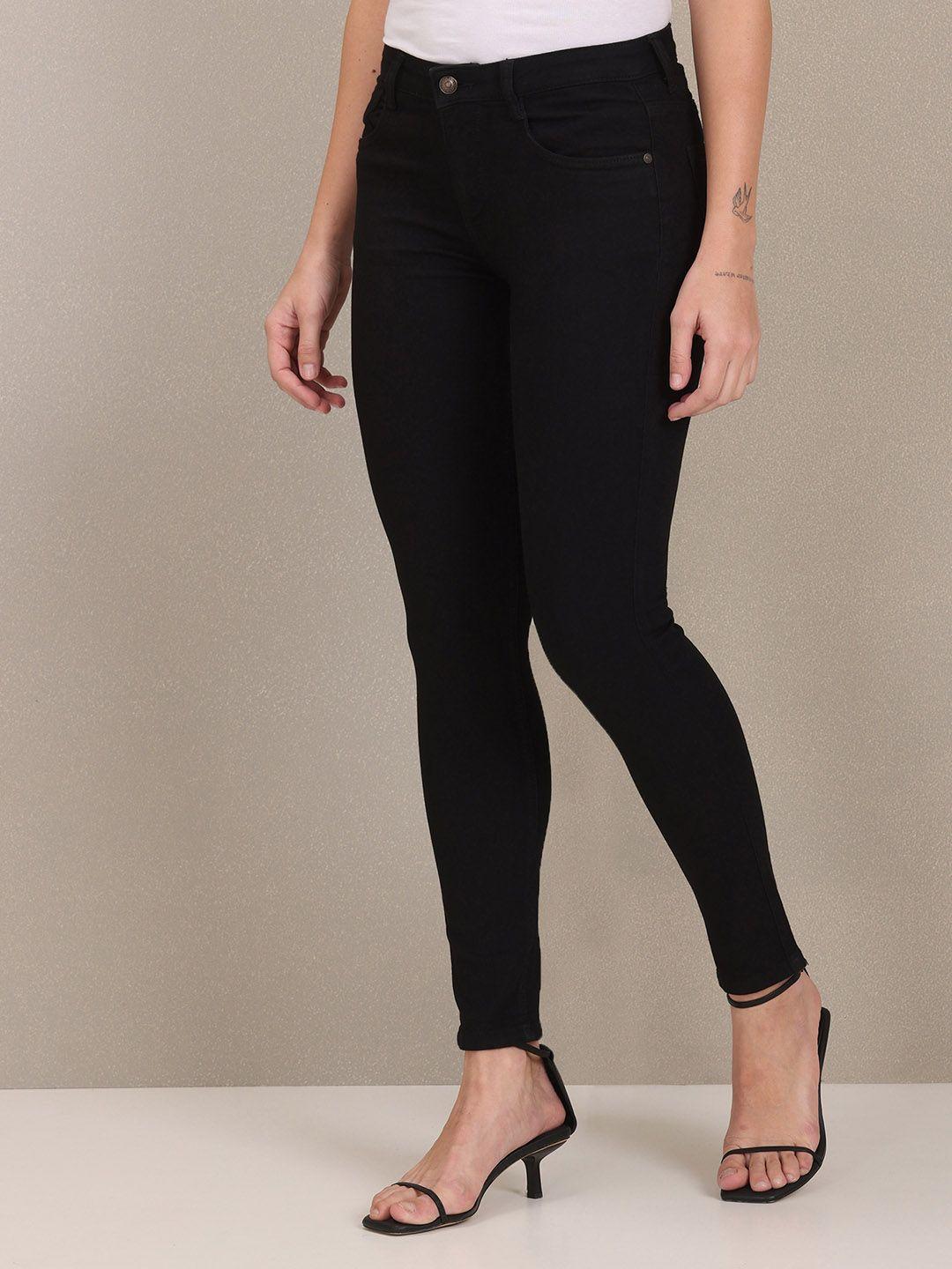 u s polo assn women women black super skinny fit stretchable jeans