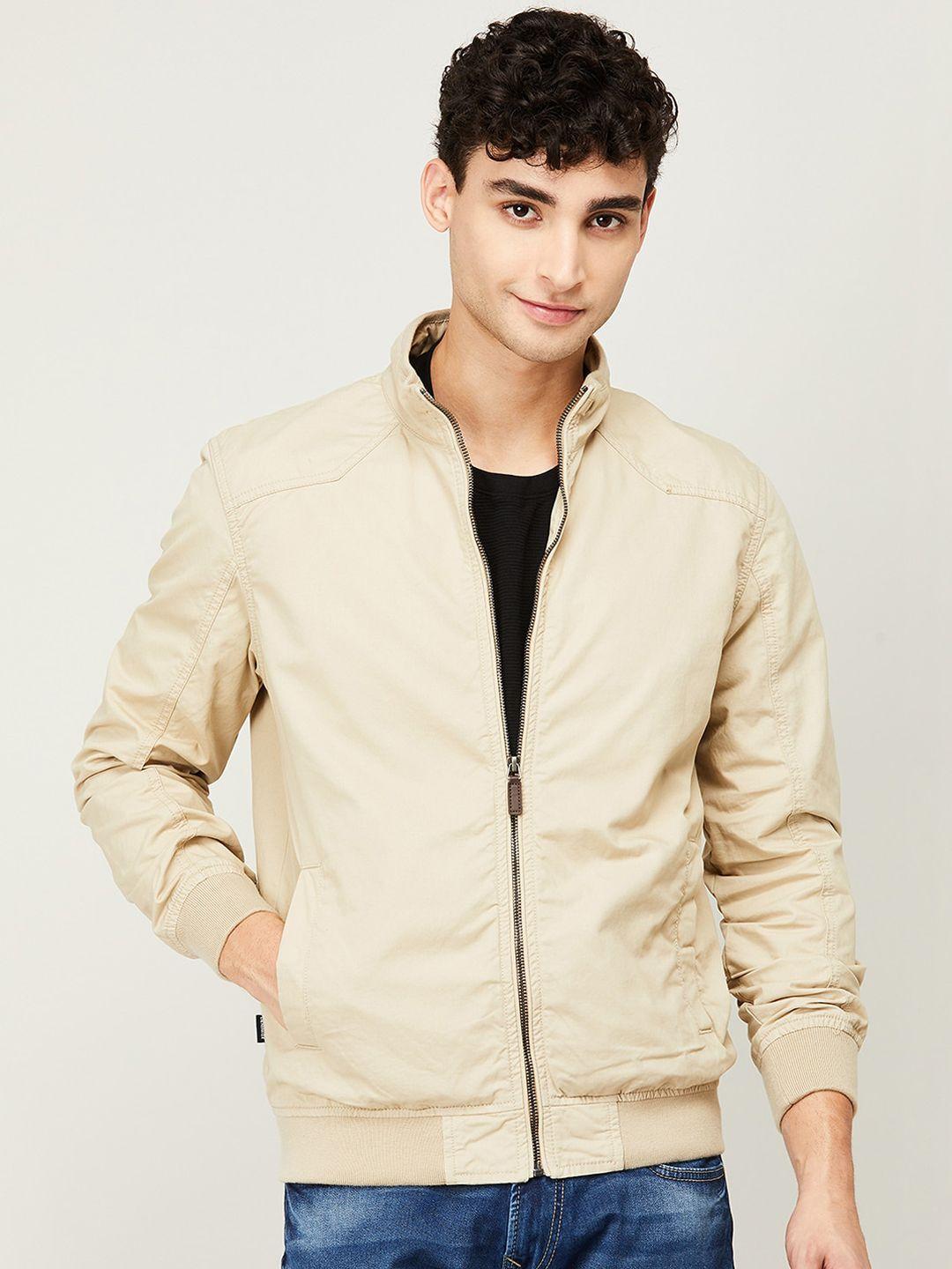 fame forever by lifestyle men khaki cotton bomber jacket