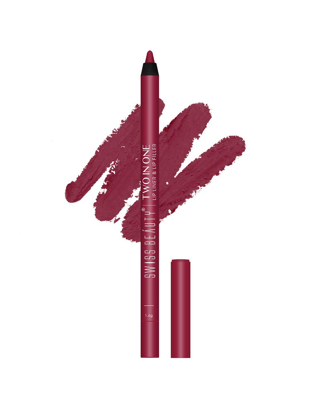 swiss beauty two in one smudge-proof waterproof lip liner & lip filler 1.6g - rust lust