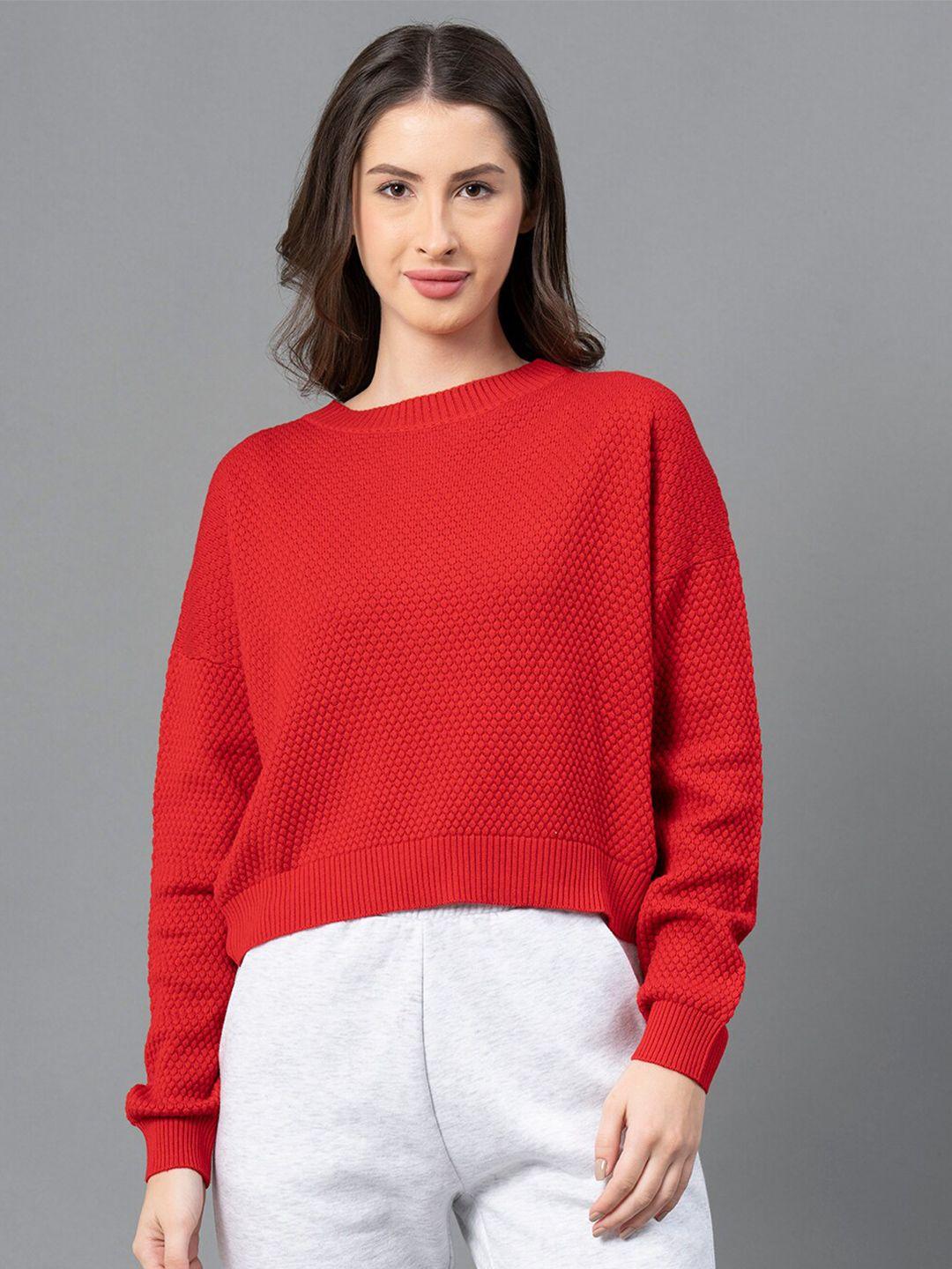 mode by red tape women red acrylic pullover sweater