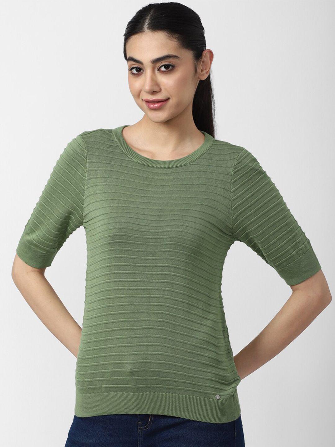 van heusen woman green striped top